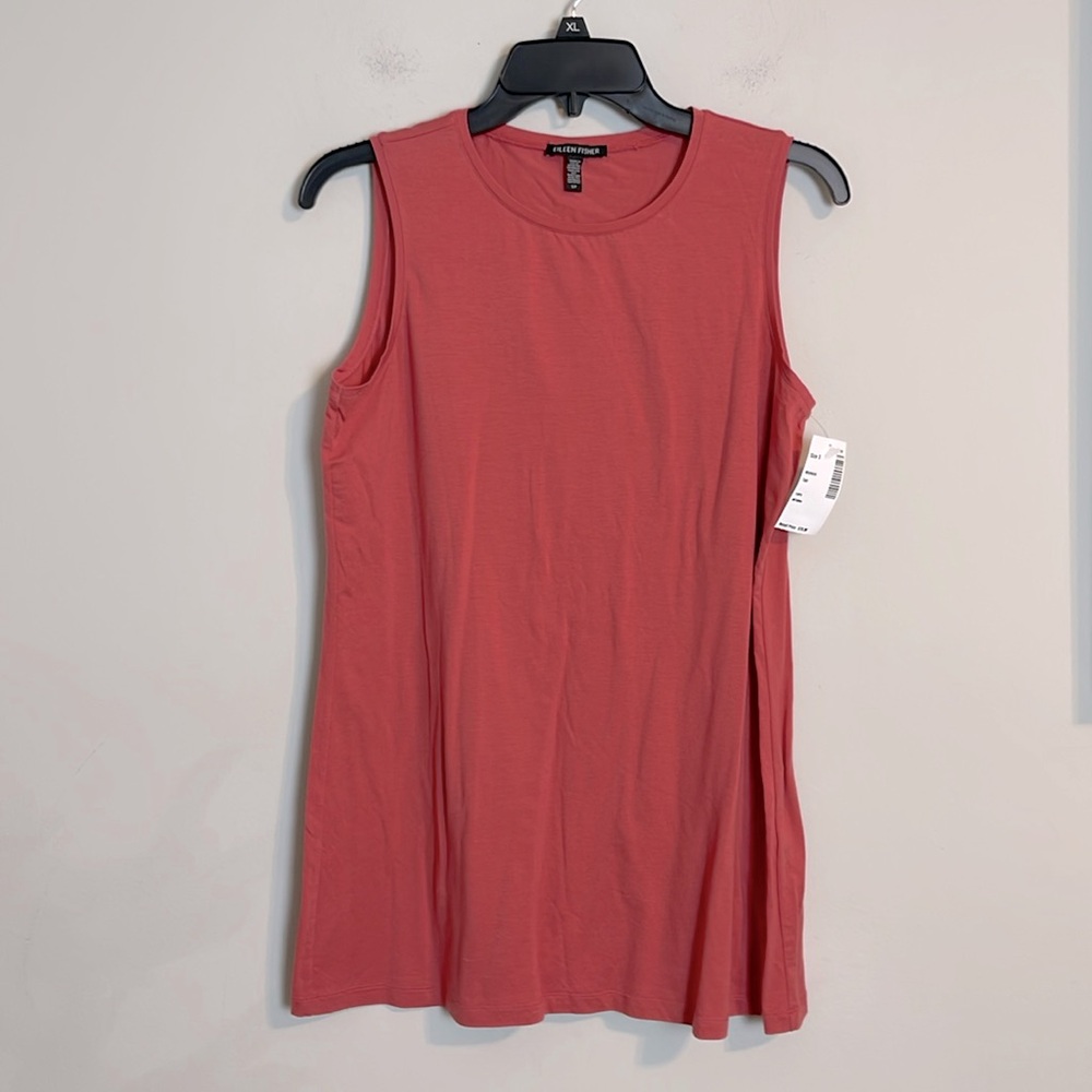 Eileen Fisher sleeveless coral pink top size small